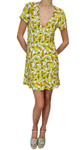 SIYU YELLOW SHELLEY SPUGNA DRESS