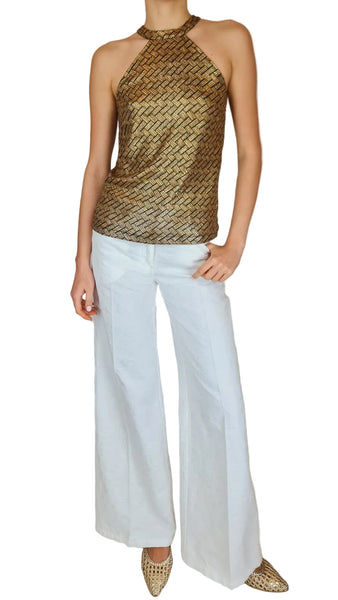 SIYU TALLIS PAILLETTES TOP GOLD