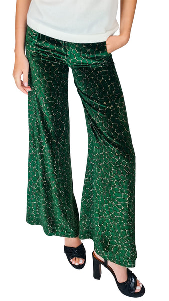 SIYU EMERALD TENECAT VELVET TROUSERS