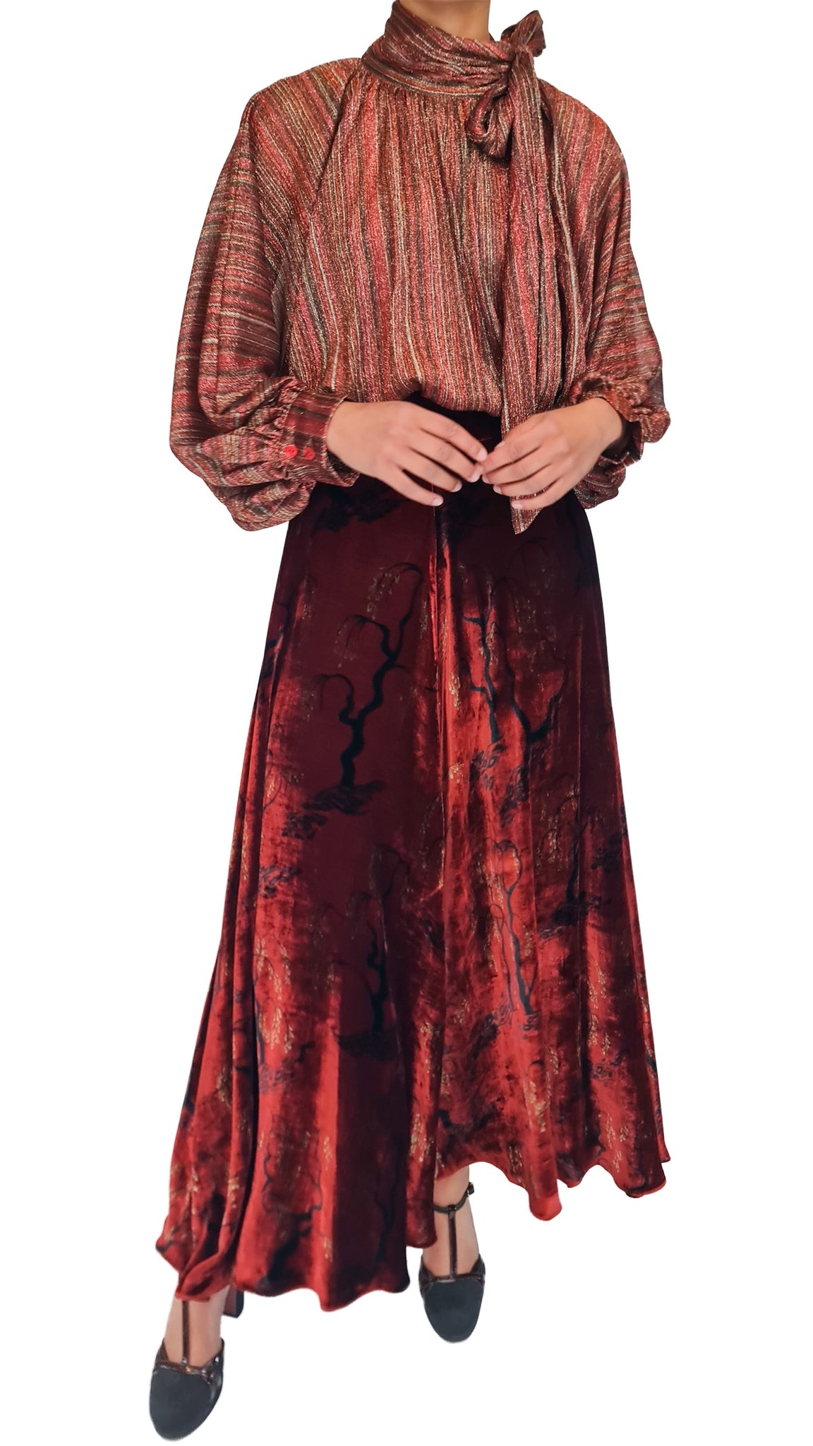 SIYU PLEATS RED BAMBOLA TOP