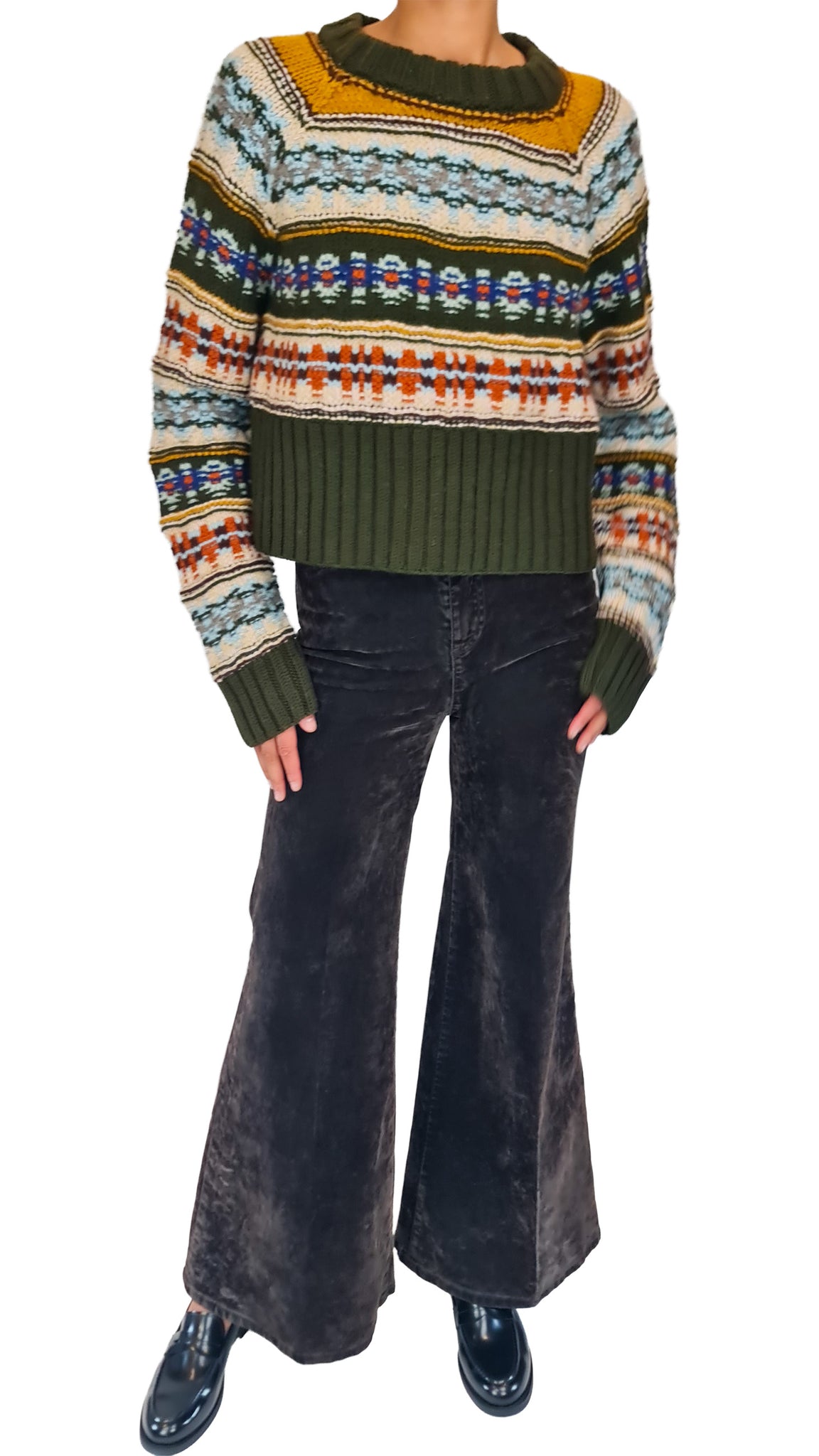 SMYTHE OLIVE CROPPED HAND KNIT JUMPER
