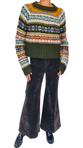 SMYTHE OLIVE CROPPED HAND KNIT JUMPER