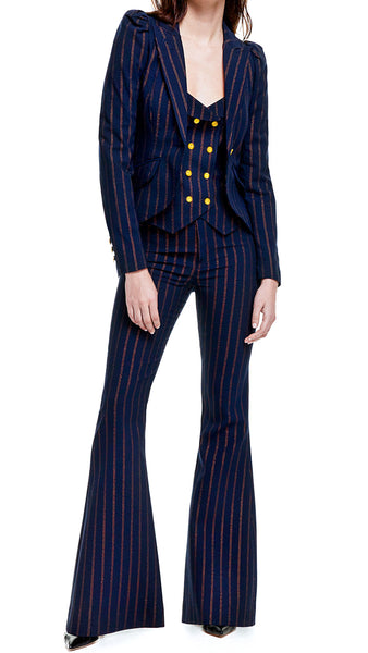 SMYTHE NAVY COPPER PINSTRIPE BLAZER