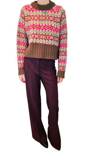 SMYTHE CROPPED FAIR ISLE JUMPER