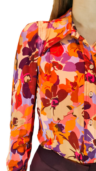 SMYTHE PEACH GARNET FLORAL SHIRT