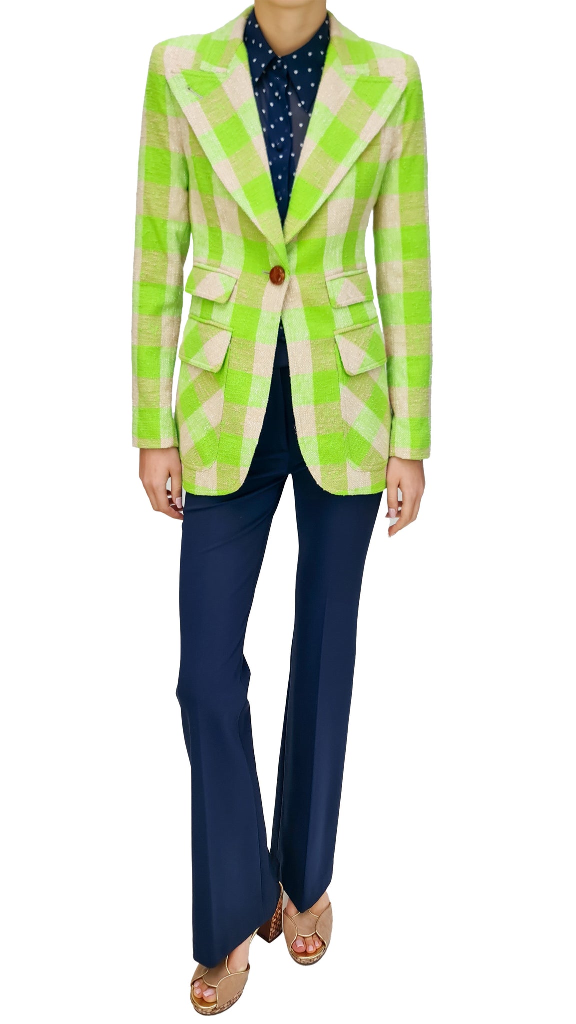 SMYTHE LIME CHECK BLAZER