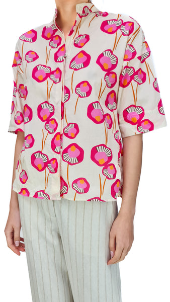 CALIBAN PINK FLOWER SHIRT