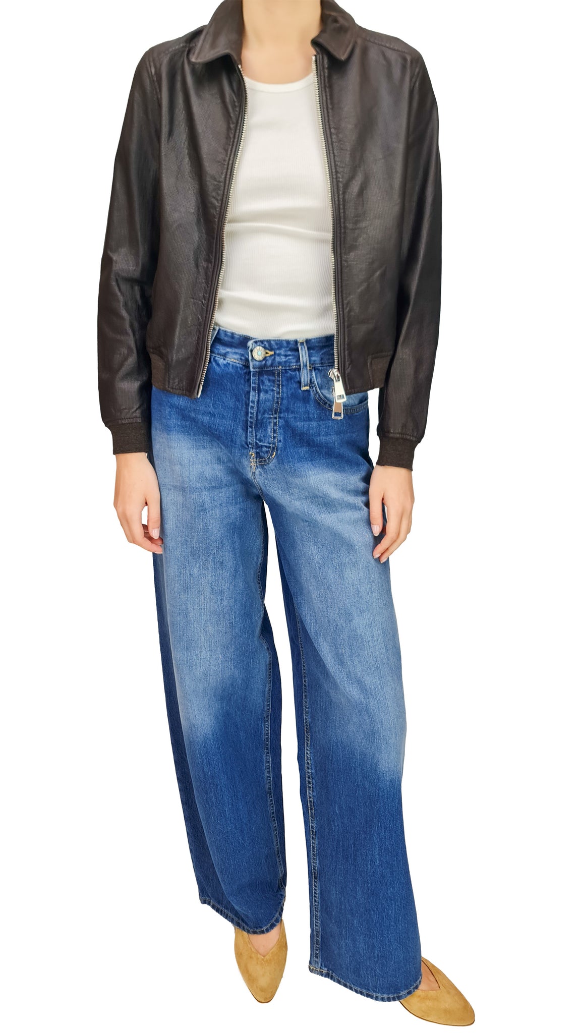 THE JACKIE LEATHERS NINFA DARK BROWN JACKET