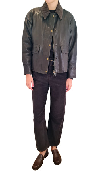 Shop The Jackie Leathers Glamis Leather Jacket. Crafted from smooth dark brown Italian leather with a contrast suede collar and ring-pull zipper. Order now!
The Jackie Leathers Glamis leather jacket
The Jackie Leathers dark brown leather jacket
Women's dark brown leather utility jacket
Secondary & Long-Tail Keywords
Dark brown leather jacket with suede collar
Italian leather bomber jacket with ring pull
Luxury dark brown leather outerwear women
Designer leather jacket with snap