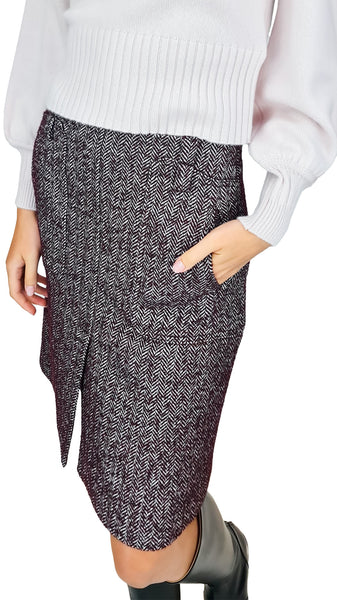 TRUE ROYAL DENISE WINE SKIRT