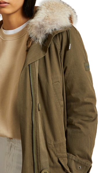 YVES SALOMON ARMY HUNTER GREEN CLASSIC PARKA