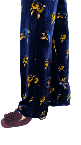 SIYU OFELIA VELVET BLUE PANT