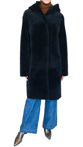 LEVINSKY NAVY REVERSIBLE SHEEPSKIN COAT