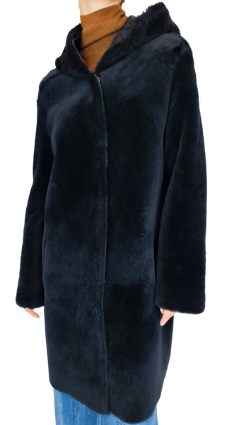 LEVINSKY NAVY REVERSIBLE SHEEPSKIN COAT