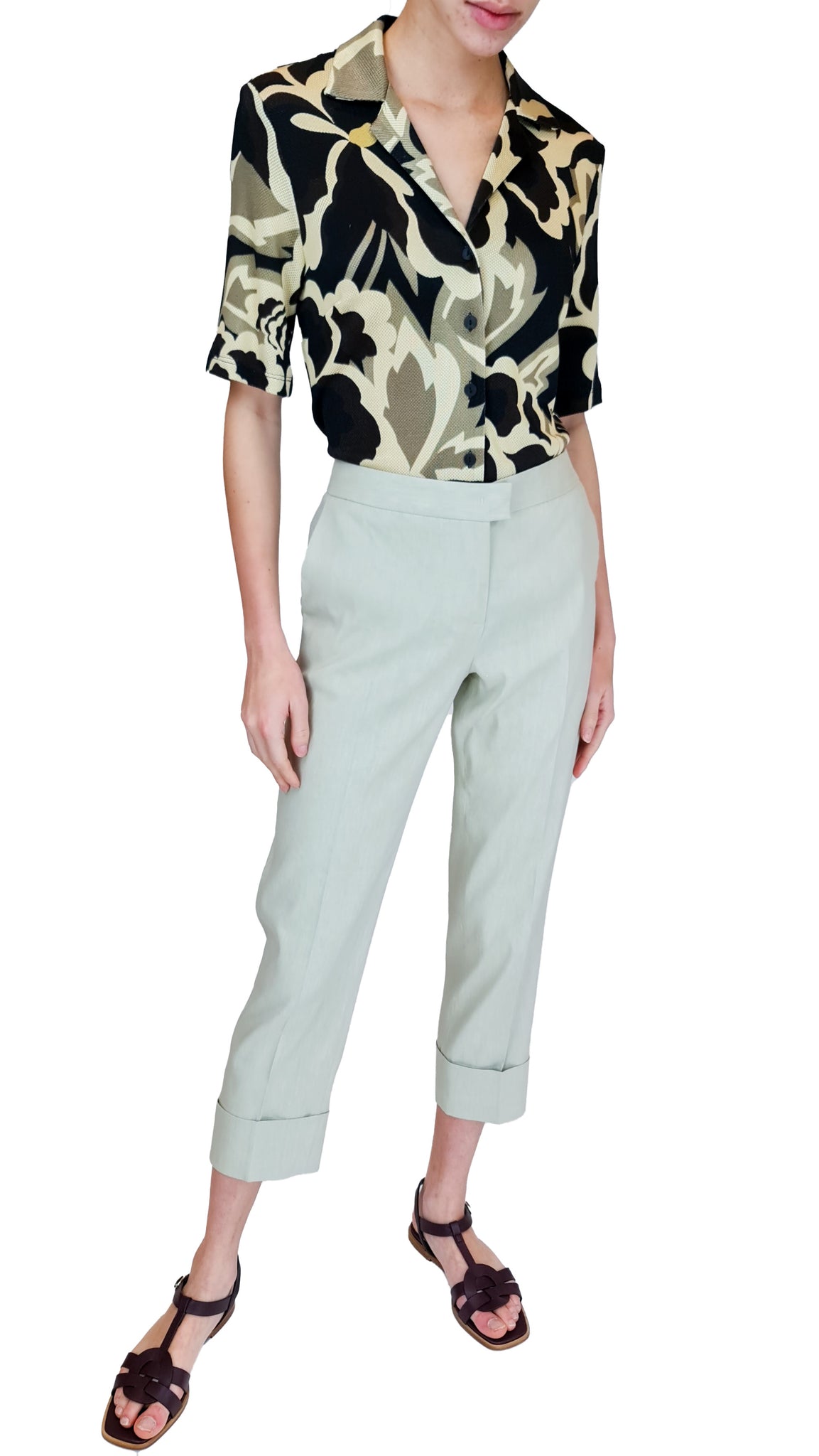 PANTALONE IN LINO FABIANA FILIPPI SALVIA