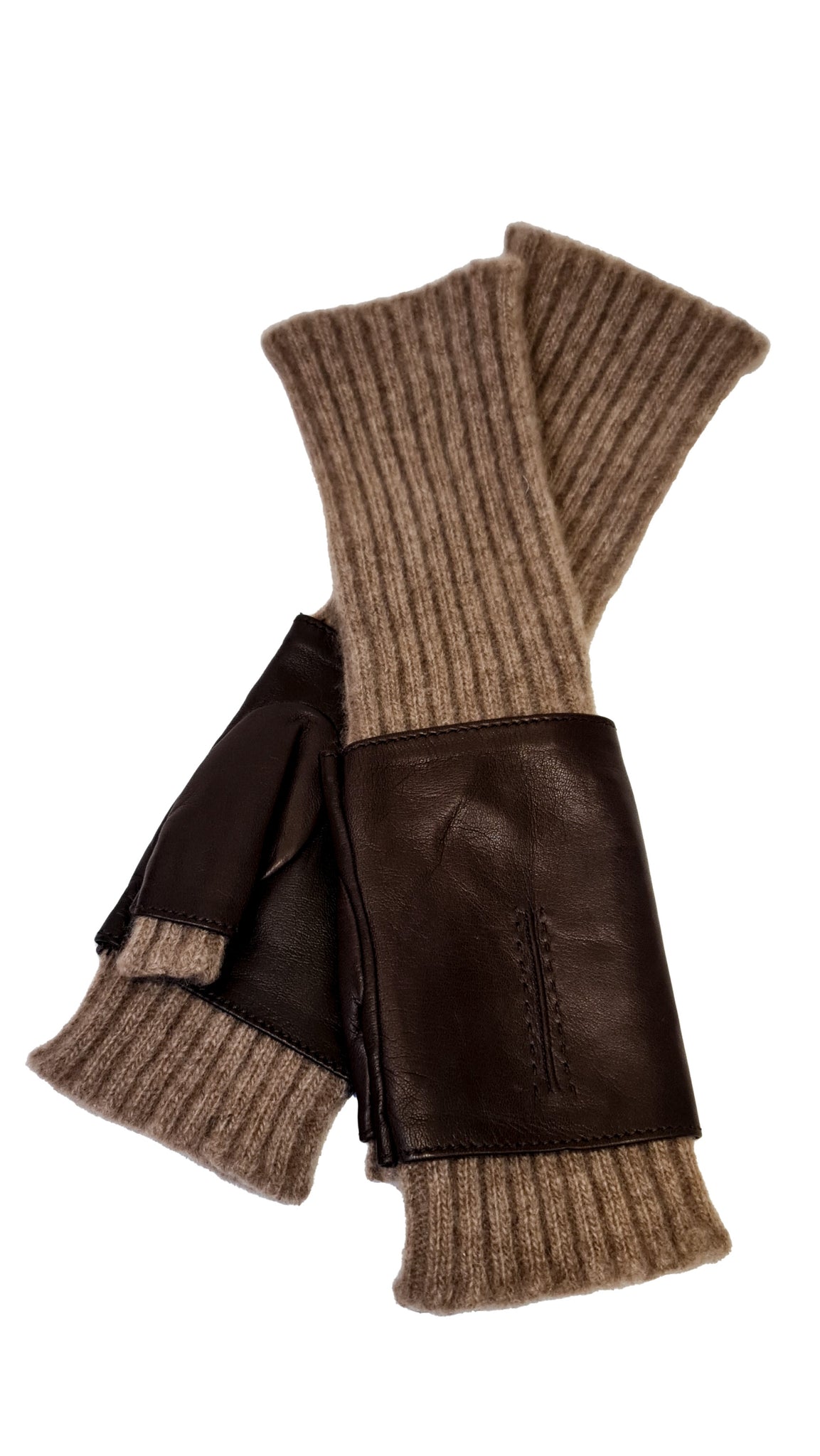 S'AMUSER SOANA DARK BROWN FINGERLESS GLOVES